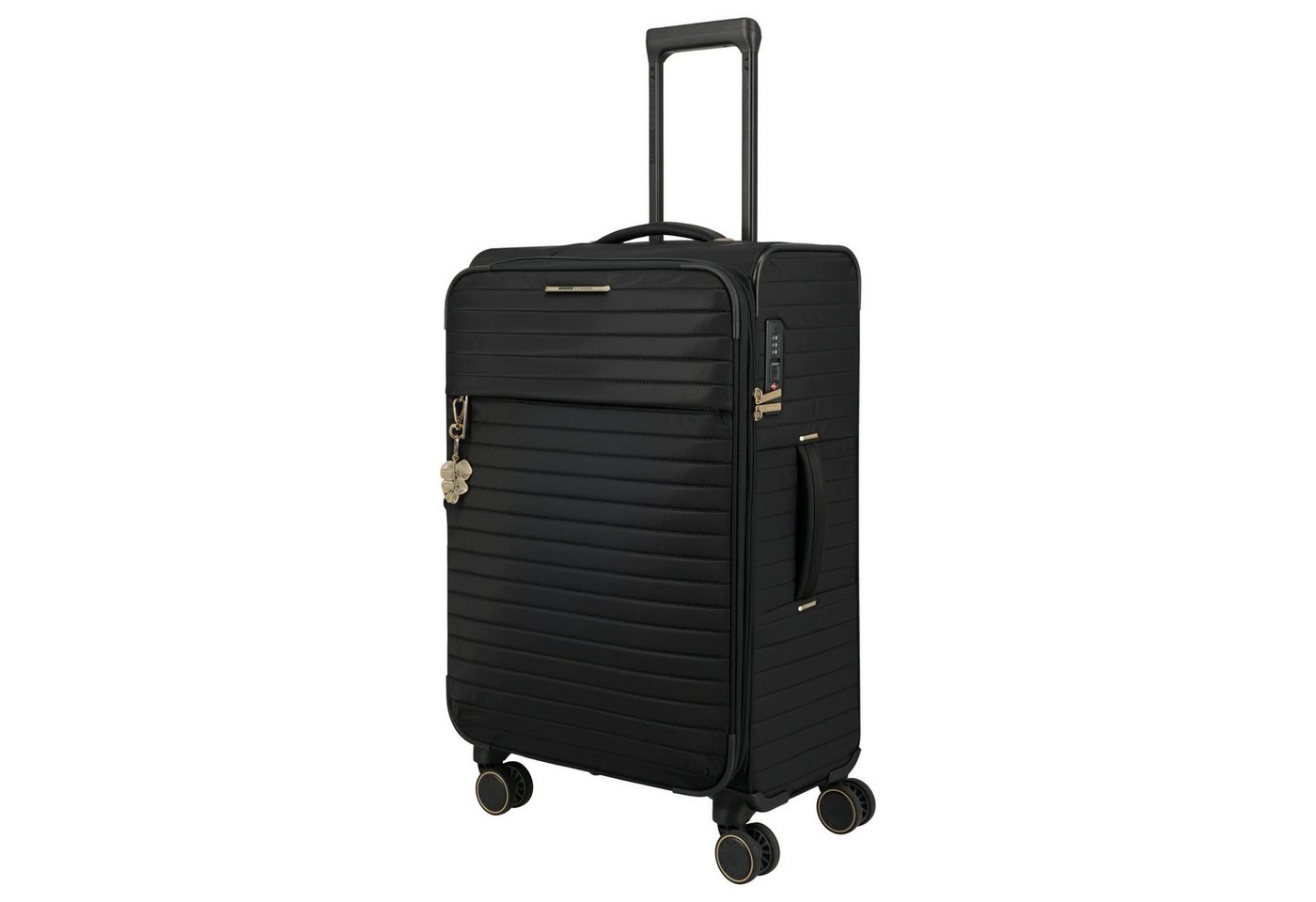 travelite Koffer BARBARA Stepp - 4-Rollen-Trolley M 68 cm erw. (schwarz, 68 cm), 4 Rollen Bild 2
