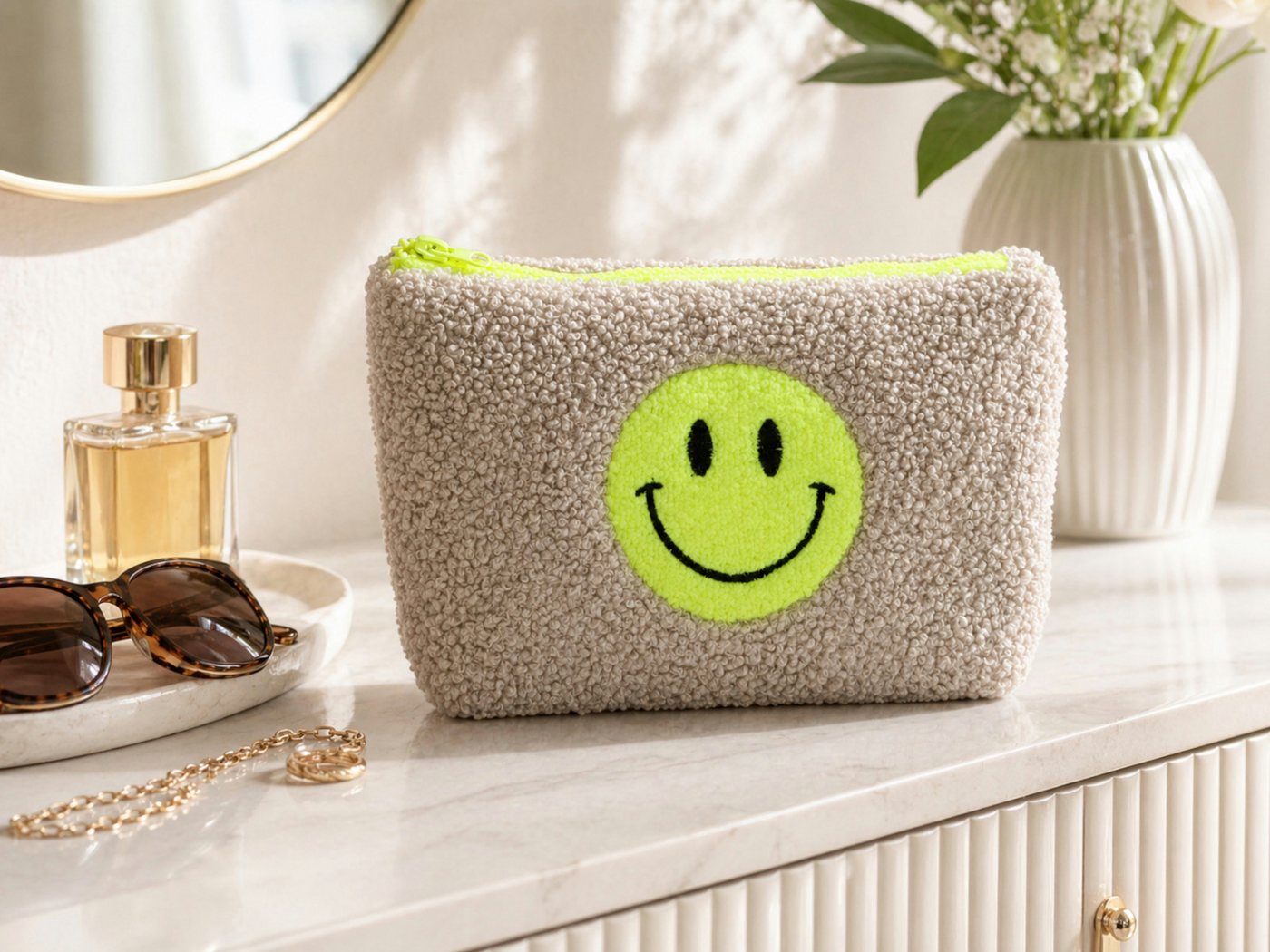 Giftcompany Kosmetiktasche Voyage Teddy Tasche M Smile beige 25cm