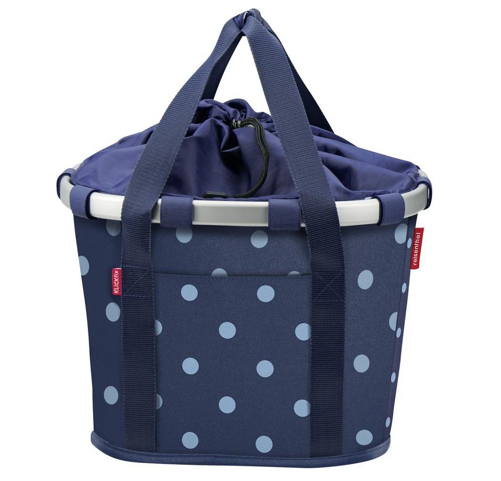 Asista Fahrradkorb KLICKfix Bikebasket Reisenthel Mixeddots Blue - Fahrradkorb 28x26x35 c