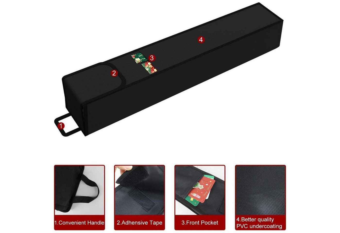 LuxusKollektion Aufbewahrungstasche Geschenkpapier Aufbewahrungstasche Wasserdicht Schwarz 600D Oxford Bild 5