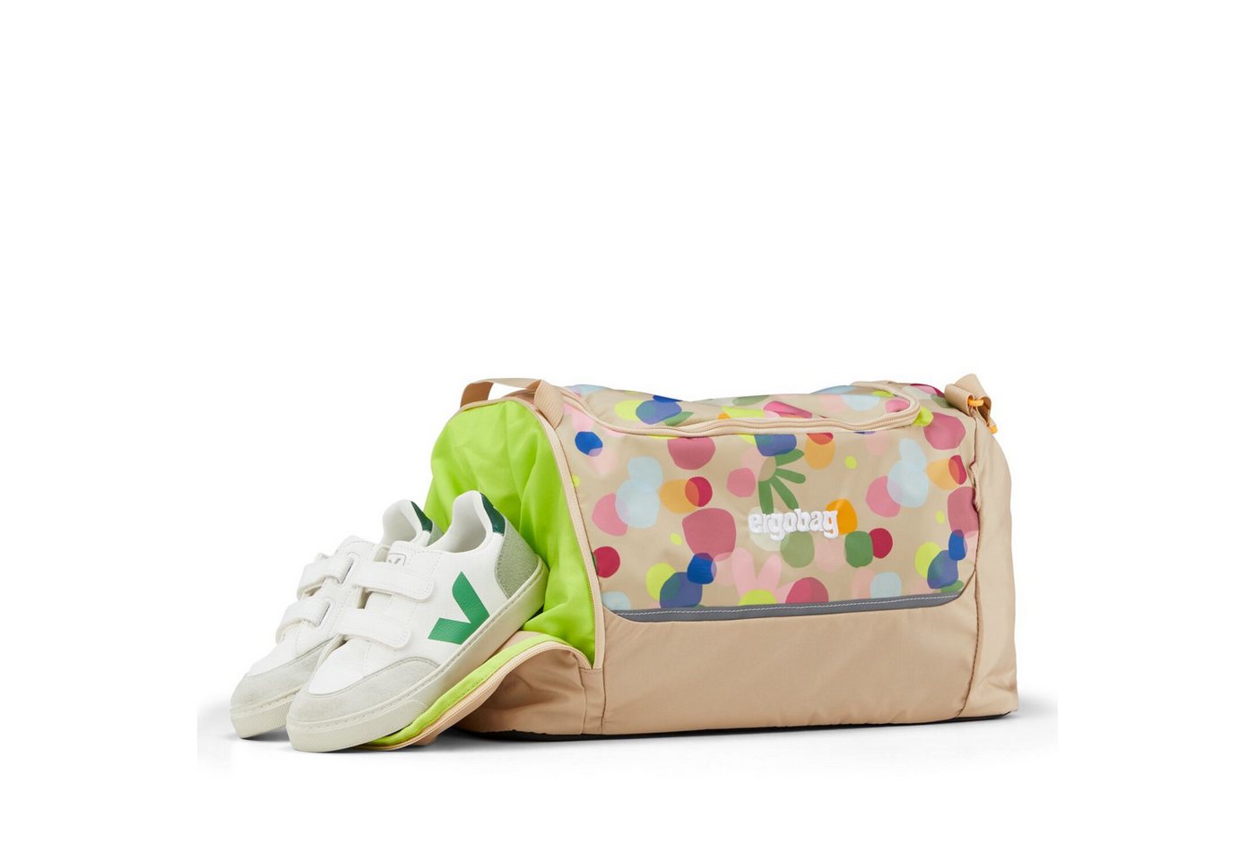 ergobag Schulranzen Sporttasche Flower PowBär 25/26 (1 Stück), mit Nassfach, Schuhfach, Schultasche, Sportbeutel