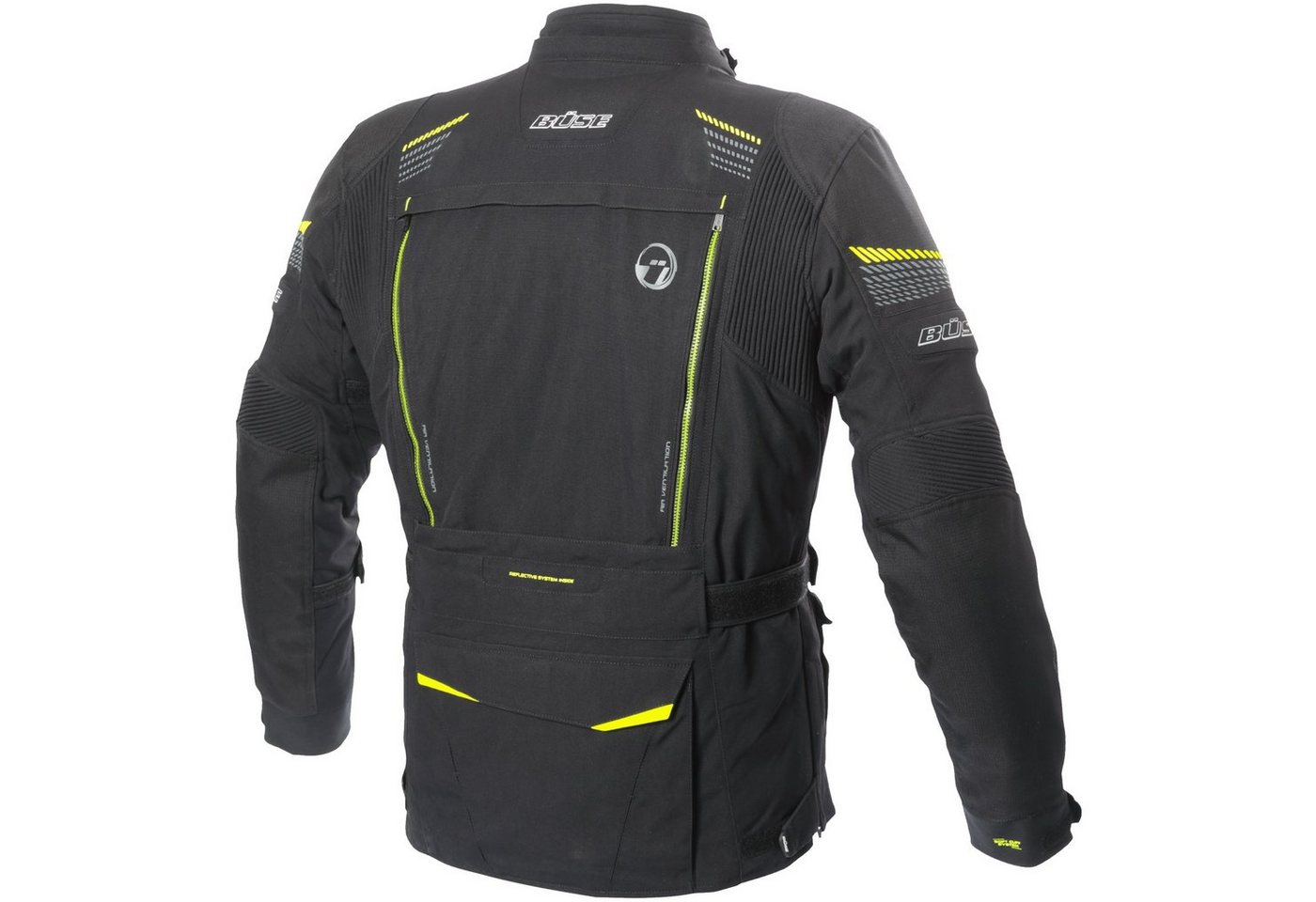 Büse Motorradjacke Büse Travel Pro Textiljacke schwarz / gelb Herren motorradjacke herren