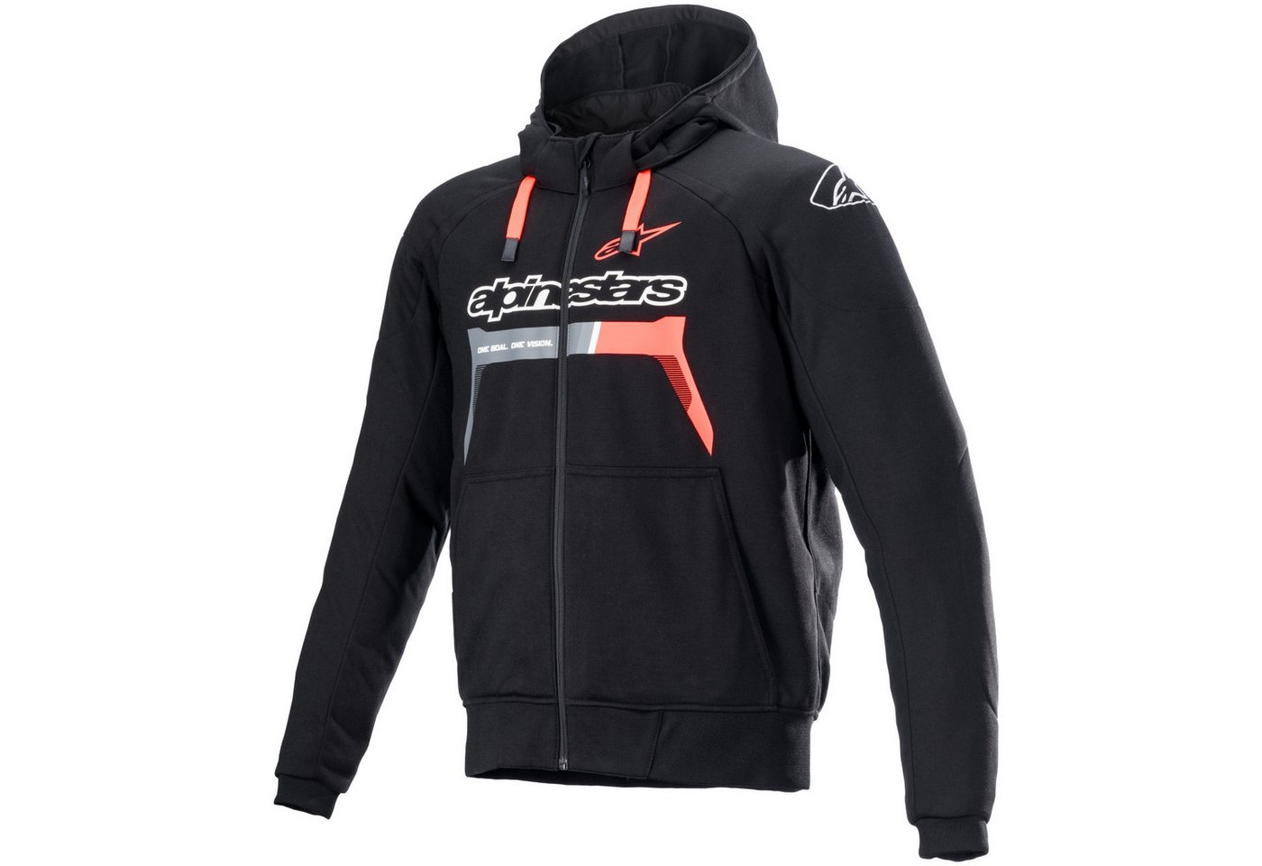 Alpinestars Motorradjacke Alpinestars Chrome Ignition Hoodie schwarz / rot-fluo motorradjacke herren Bild 2