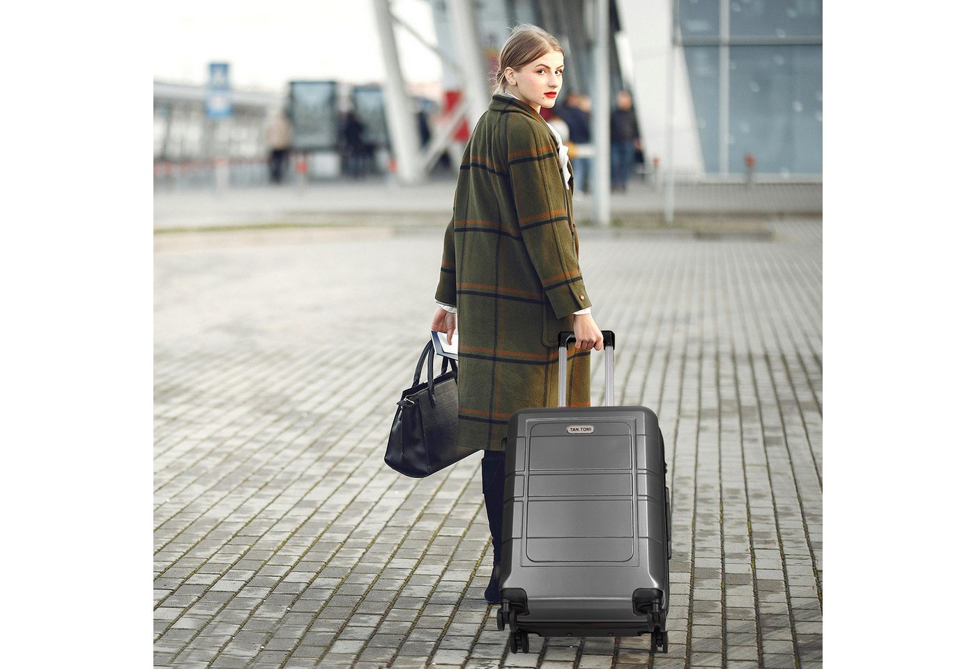 TAN.TOMI Kofferset Hartschale Trolley Koffer Leicht Reisekoffer ABS Erweiterbar Haltbar, 4 Rollen, Mit Zahlenschloss Trolley Handgepäck Große Kapazität 4 Rollen Bild 4