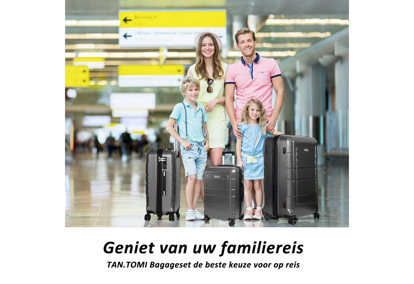 TAN.TOMI Kofferset Hartschale Trolley Koffer Leicht Reisekoffer ABS Erweiterbar Haltbar, 4 Rollen, Mit Zahlenschloss Trolley Handgepäck Große Kapazität 4 Rollen Bild 5