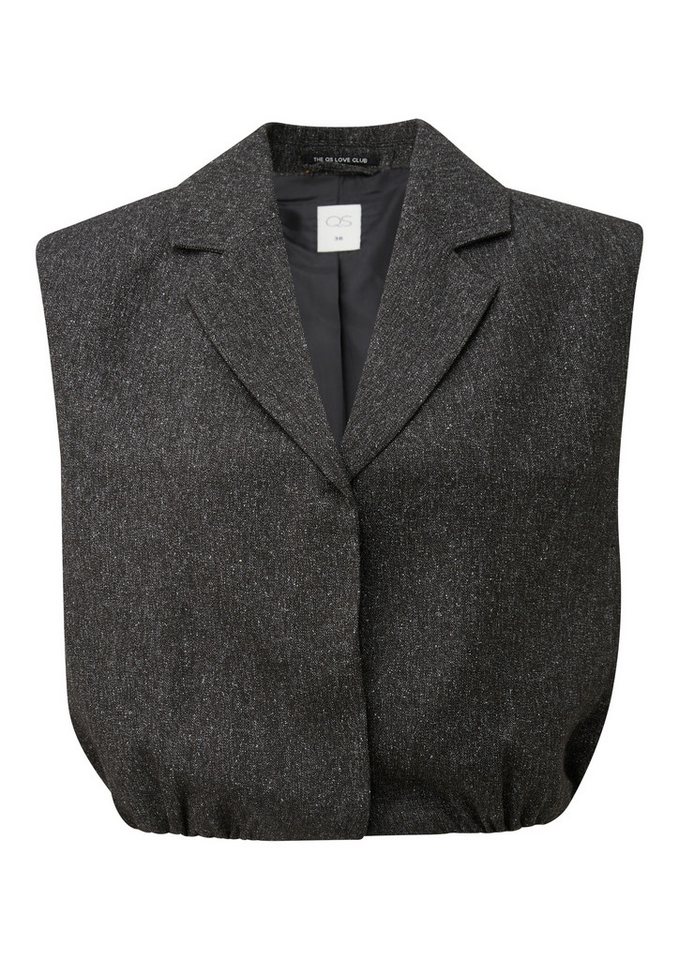 QS Funktionsweste Indoor-Weste Verkürzte Weste in Tweed-Optik Bild 3