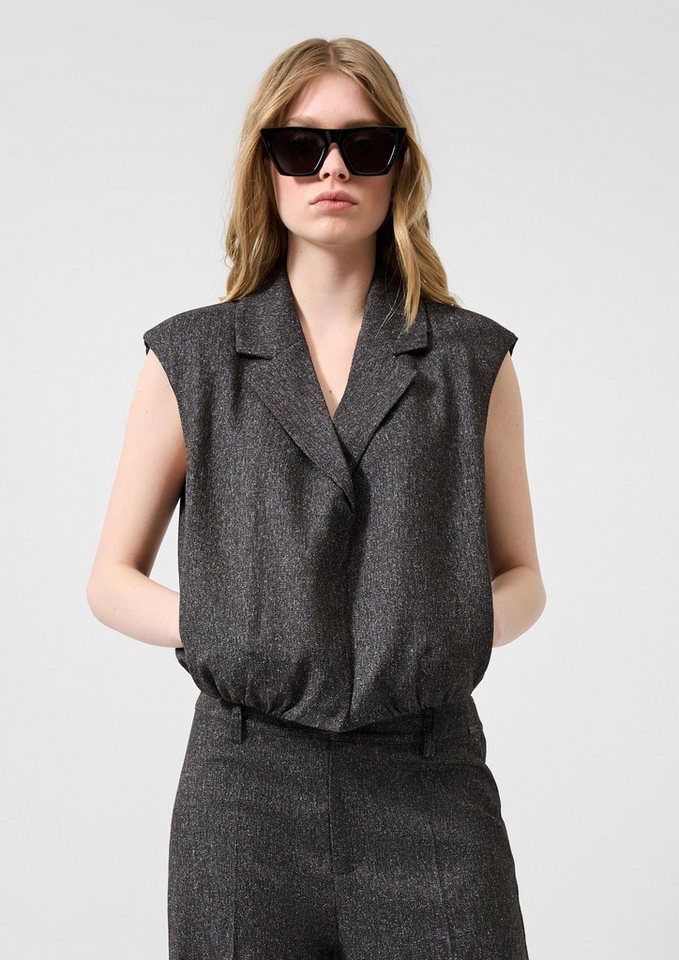 QS Funktionsweste Indoor-Weste Verkürzte Weste in Tweed-Optik Bild 4