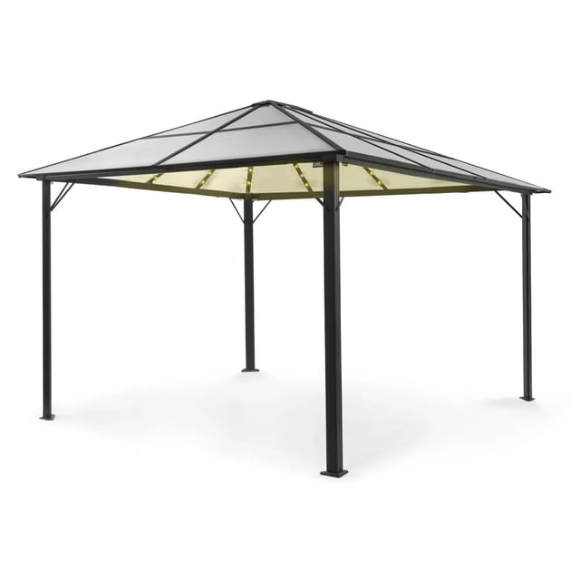 Blumfeldt Pantheon Solid Sky Ambient Solar Pavillon 3x4 m Polycarbonat Aluminium Transparent