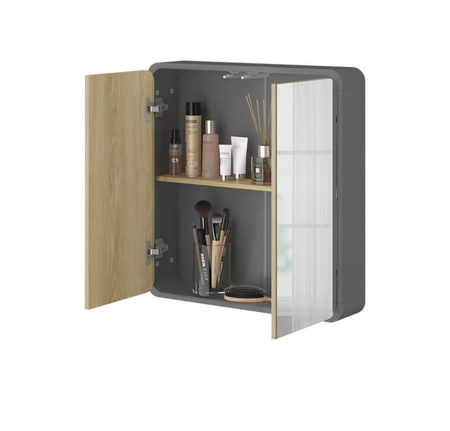 Vicco Badezimmerspiegelschrank Arla Anthrazit 60 x 60 cm