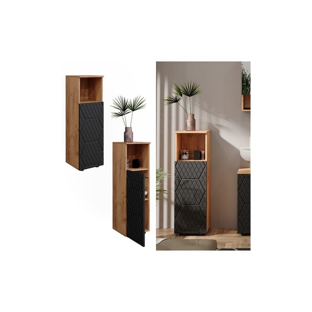 Vicco Midischrank Irma Goldkraft Eiche/Anthrazit 30 x 95 cm
