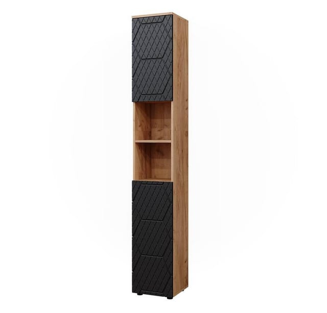 Vicco Badschrank Irma Goldkraft Eiche/Anthrazit 30 x 192 cm