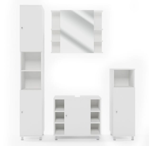 Vicco Badmöbel-Set Fynn Weiß 4 Teile