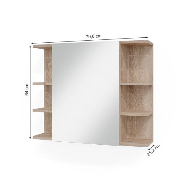 Vicco Badspiegelschrank Fynn Sonoma 80 x 64 cm