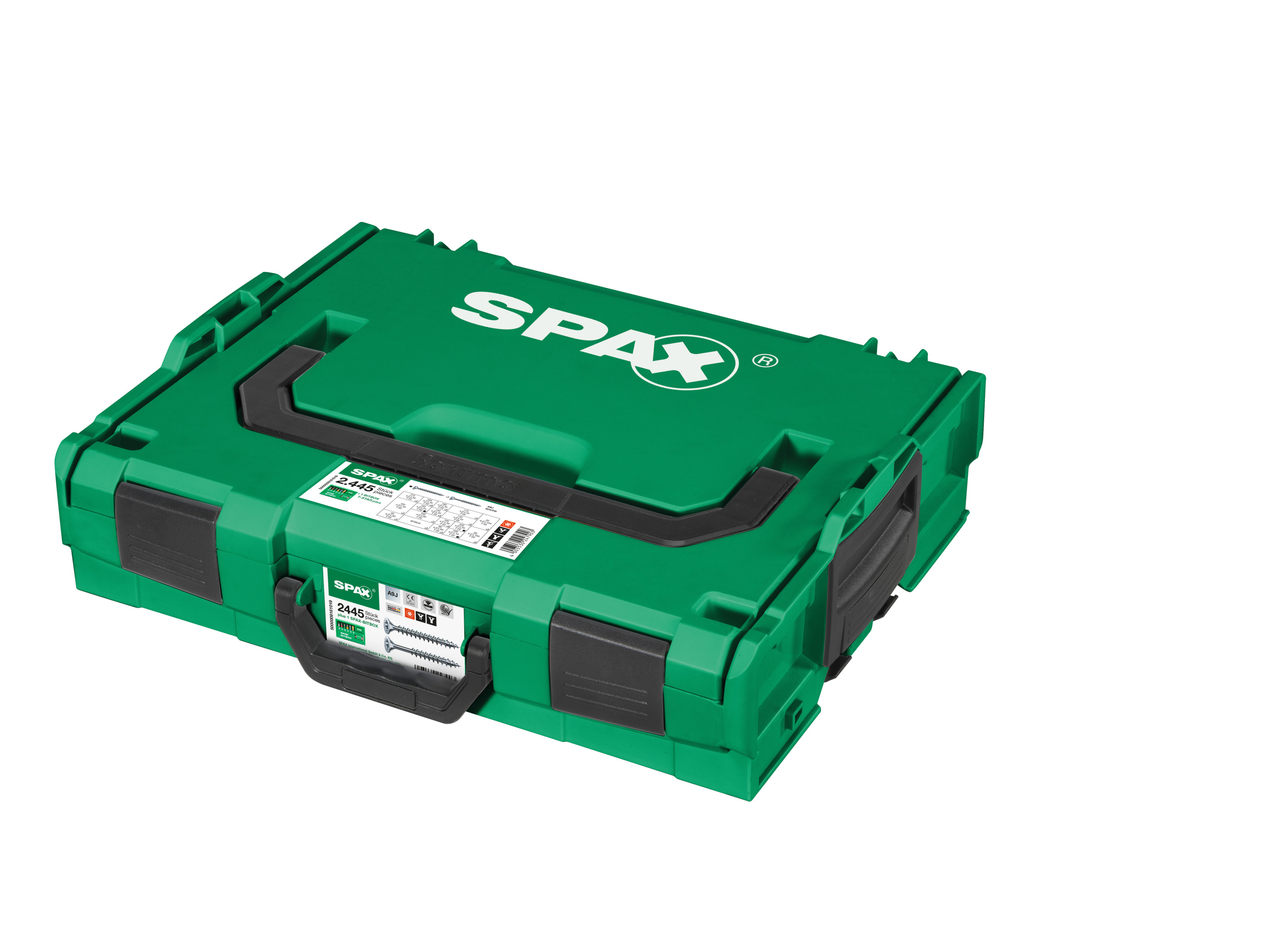 SPAX Schrauben-Set »L-BOXX WIROX«, Senkkopfschrauben, 16 Abmessungen, 2446 Stück, inkl. BITcheck und Zollstock