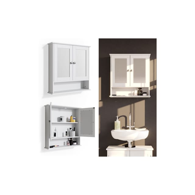 Vicco Badspiegelschrank Bianco Weiß 56 x 58 cm