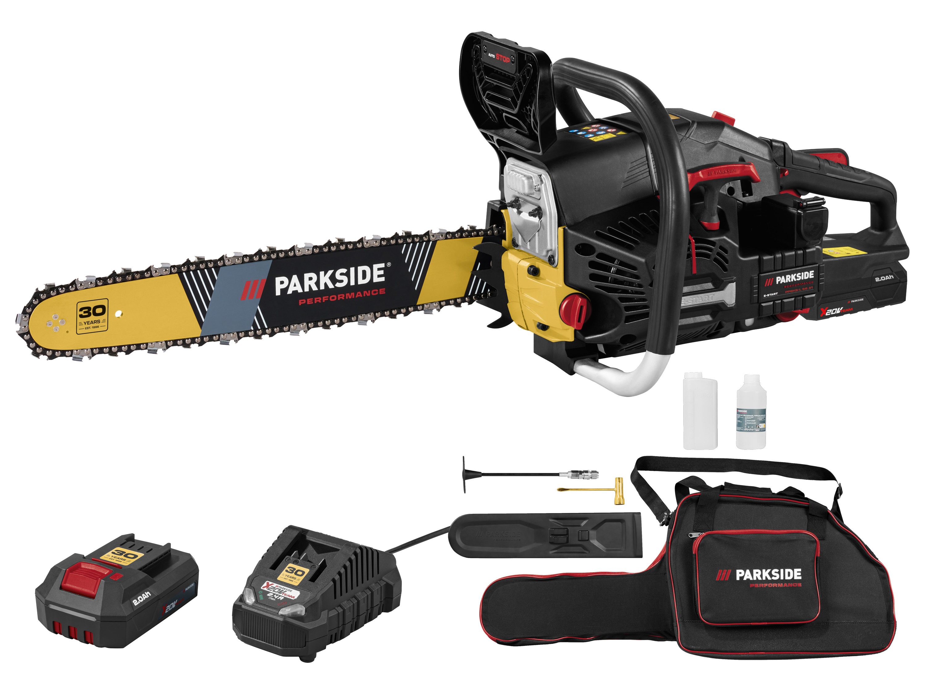 PARKSIDE PERFORMANCE® Benzin-Kettensäge »PPBKS-L 56 A1« mit Elektrostart Bild 4