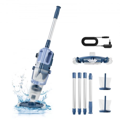 VEVOR Akku-Poolsauger Handpoolsauger Bodensauger Unterwassersauger 100L/min, Poolreiniger für Aufstellpools 60 Minuten Laufzeit Starke Saugkraft für Blätter & Schmutz mit Verlängerungsstange