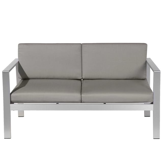 Beliani Gartenbank Grau Silber 70x142x80
