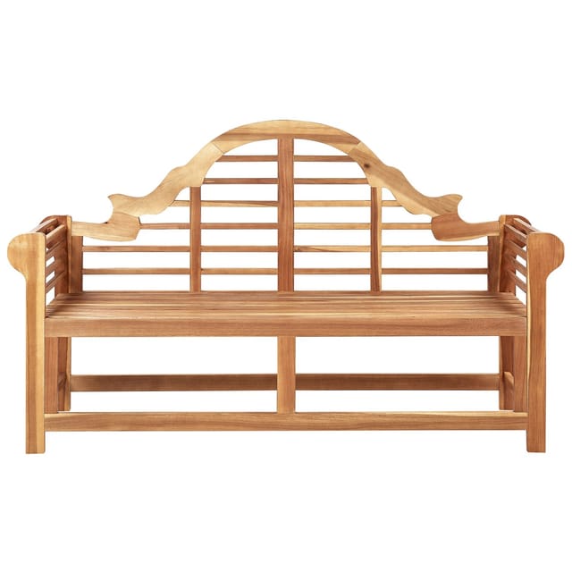 Beliani Gartenbank Heller Holzfarbton 60x196x108