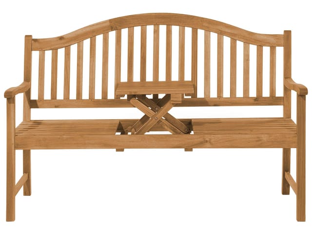 Beliani Gartenbank Heller Holzfarbton 54x150x102