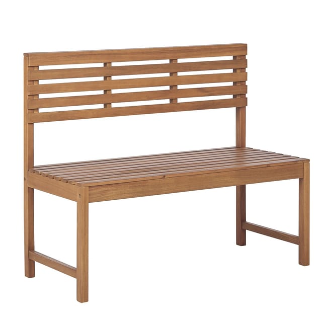 Beliani Gartenbank Heller Holzfarbton 50x110x92