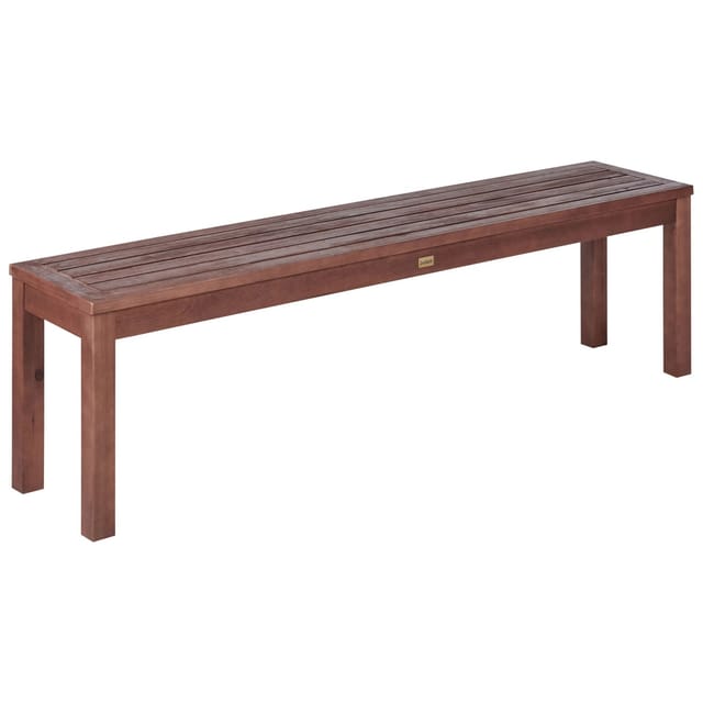 Beliani Gartenbank Dunkler Holzfarbton 35x160x45