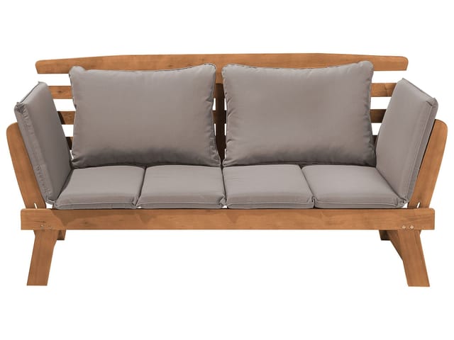 Beliani Gartenbank Heller Holzfarbton Beige 66x210x82