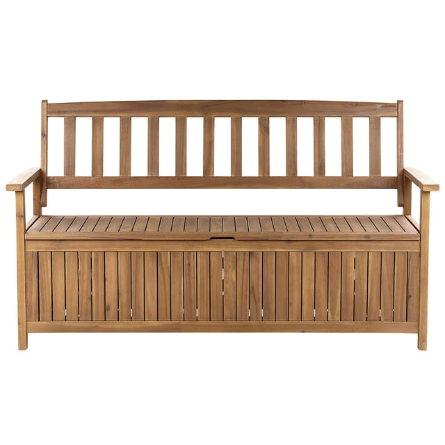 Beliani Gartenbank Heller Holzfarbton 60x160x91