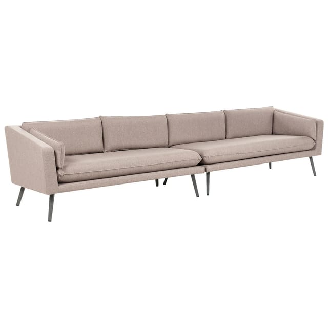 Beliani Gartensofa Beige Grau 76x320x70