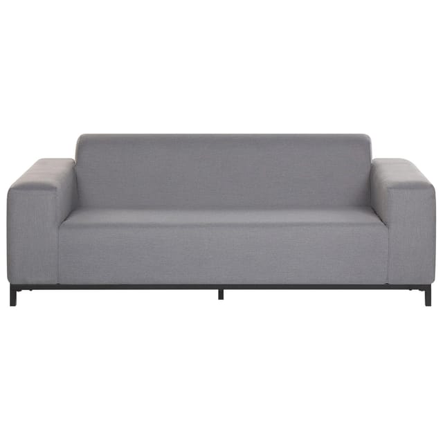 Beliani Gartensofa Grau Schwarz 84x186x68