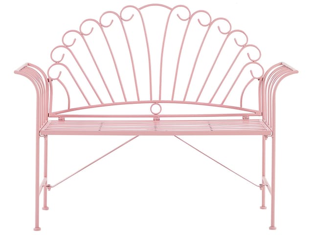 Beliani Gartenbank Rosa 46x125x97