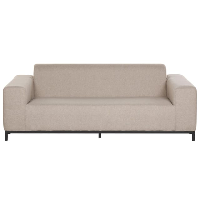 Beliani Gartensofa Beige Schwarz 84x186x68