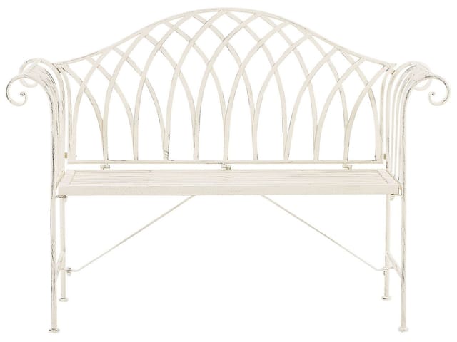 Beliani Gartenbank Weiss 45x130x94