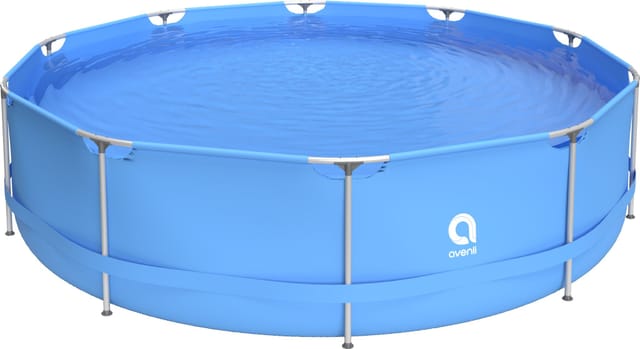 Avenli Frame Pool Runder Stahlrahmenpool 360 x 76 cm Blau ohne Pumpe mit Anleitung
