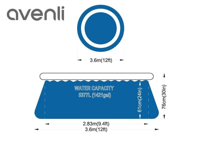 Avenli Prompt Set Aufstellpool Rund 360 x 76 cm Blau ohne Zubehör