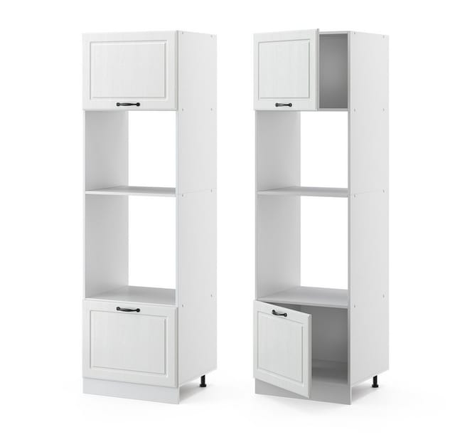 Vicco Mikrowellenschrank R-Line Küchenregal für die Mikrowelle Weiß Landhaus/Weiß 60 cm