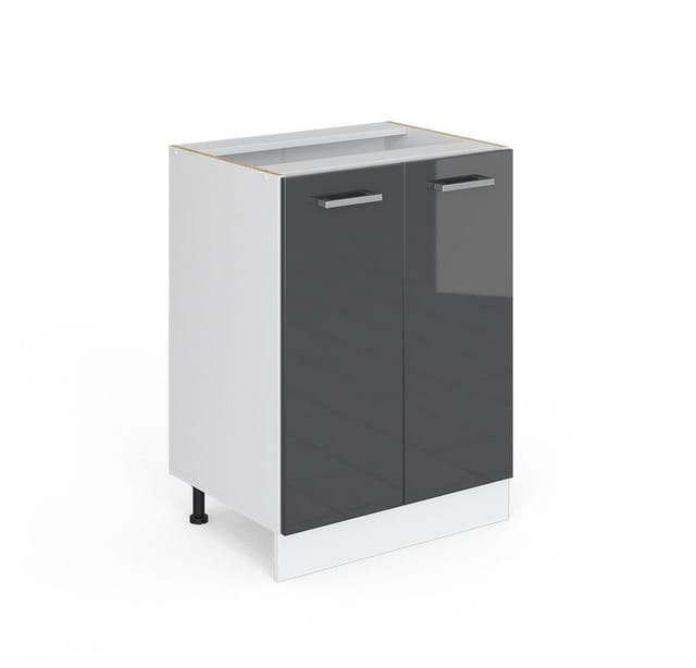 Vicco Küchenunterschrank R-Line Anthrazit Hochglanz/Weiß 60 cm ohne Arbeitsplatte