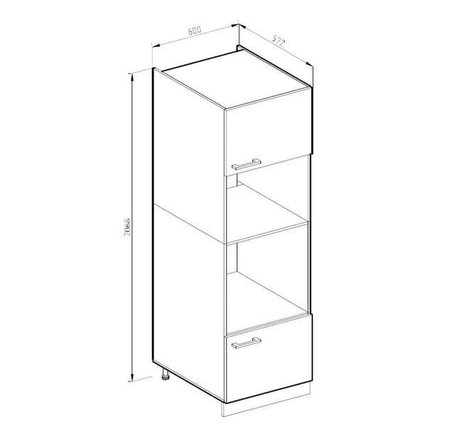 Vicco Mikrowellenschrank R-Line Küchenregal für die Mikrowelle Sonoma/Weiß 60 cm