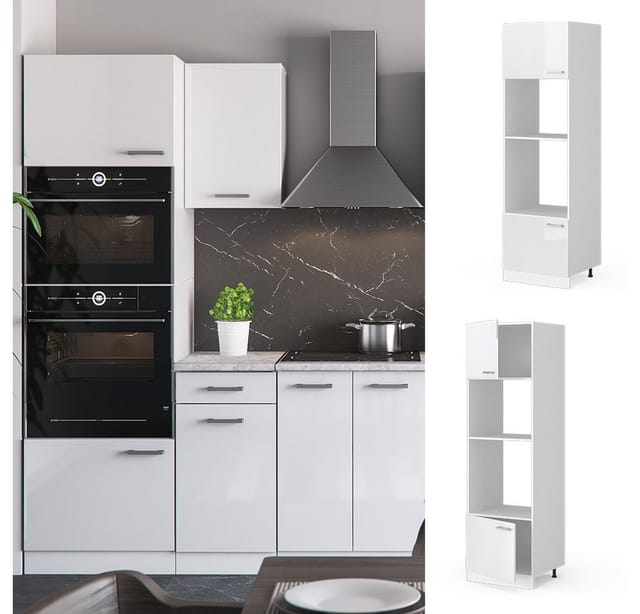 Vicco Mikrowellenschrank R-Line Weiß Hochglanz/Weiß 60 cm