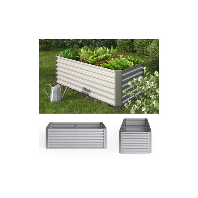 OK-Living Hochbeet Silber 180 x 60 cm