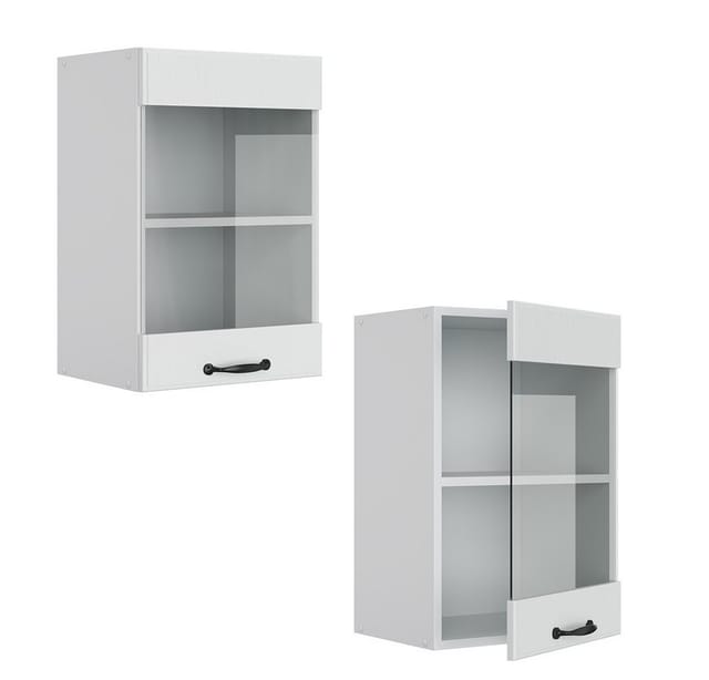 Vicco Küchenglasschrank R-Line Glashängeschrank Weiß Landhaus/Weiß 40 cm
