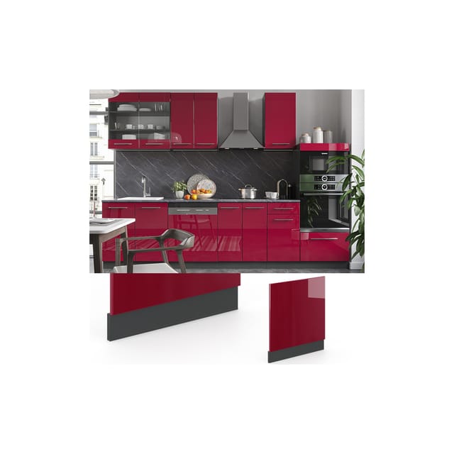 Vicco Frontblende Fame-Line Bordeaux Hochglanz/Anthrazit 60 cm ohne Arbeitsplatte