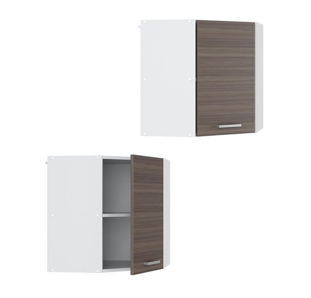 Vicco Eckhängeschrank R-Line Küchen-Eckschrank Grau/Weiß 57 cm