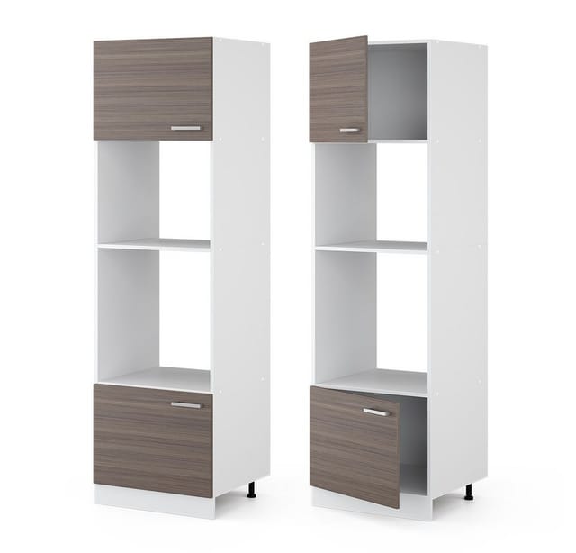 Vicco Mikrowellenschrank R-Line Küchenregal für die Mikrowelle Grau/Weiß 60 cm