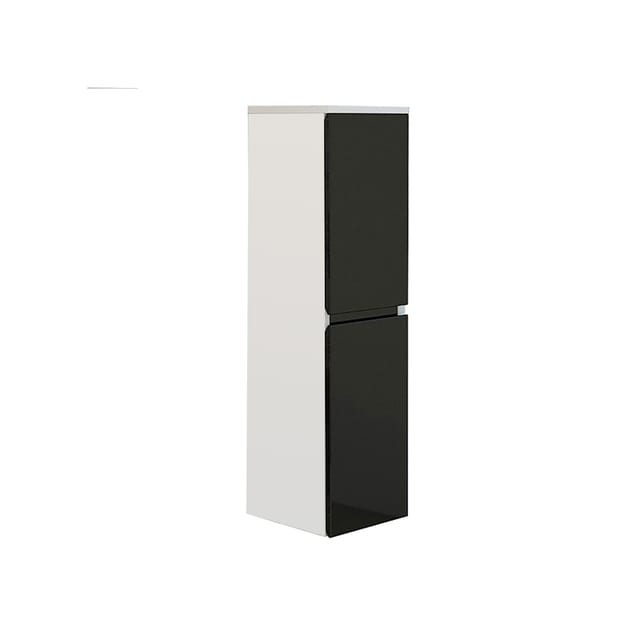 Jet-Line Badschrank Aiger Hochglanzfront Schwarz Hochschrank für Wandmontage
