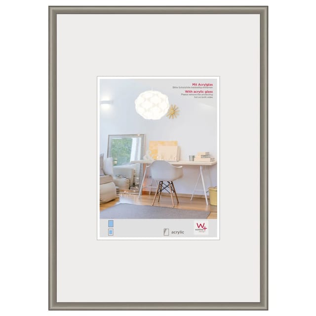 walther design New Lifestyle Kunststoff Bilderrahmen Kunstglas 50x60 cm Stahl