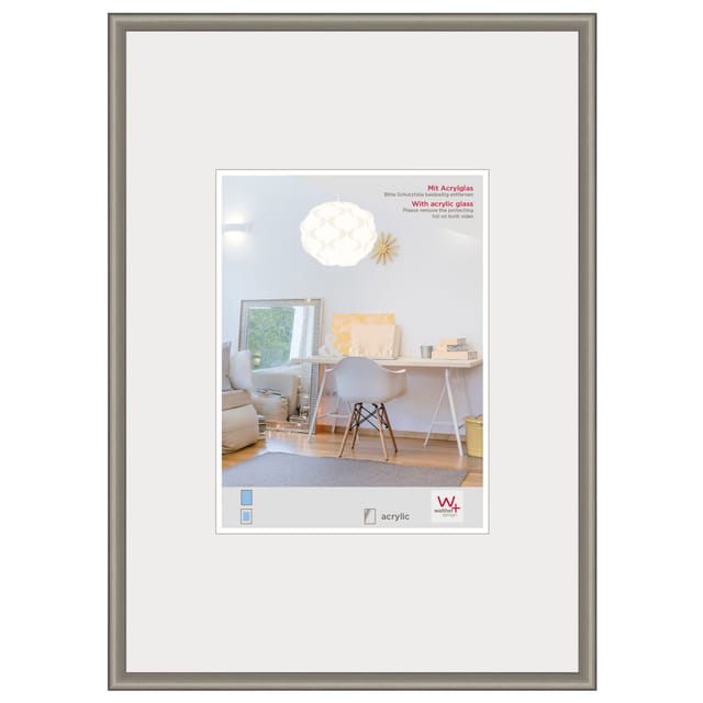 walther design New Lifestyle Kunststoff Bilderrahmen Kunstglas 61x91,5 cm Stahl