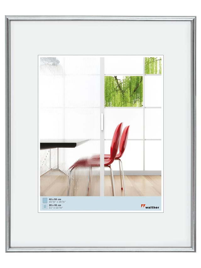 walther design Galeria Kunststoff Bilderrahmen 60x90 cm Silber