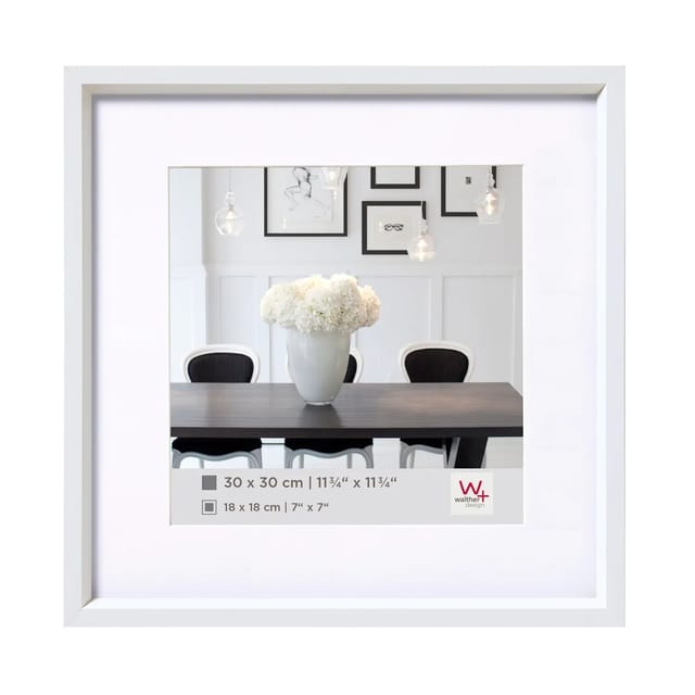 walther design Steel Style Kunststoff Bilderrahmen 20x20 cm Weiss