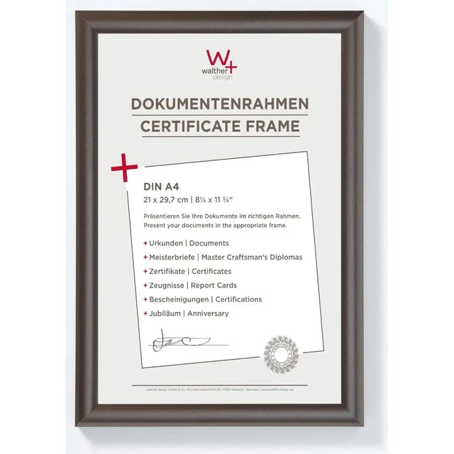walther design Trendstyle Kunststoff Bilderrahmen 21x29,7 cm Stahl